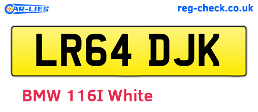 LR64DJK are the vehicle registration plates.
