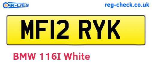 MF12RYK are the vehicle registration plates.