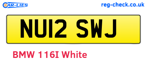 NU12SWJ are the vehicle registration plates.