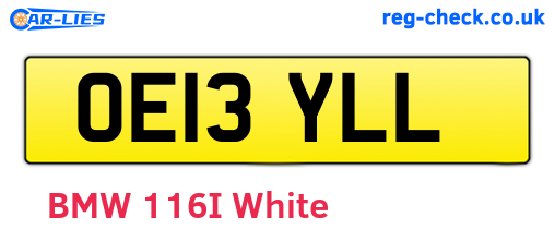 OE13YLL are the vehicle registration plates.