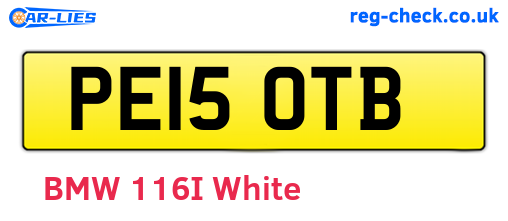 PE15OTB are the vehicle registration plates.