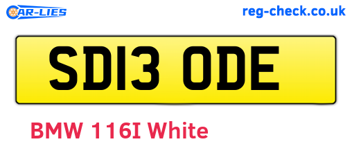 SD13ODE are the vehicle registration plates.