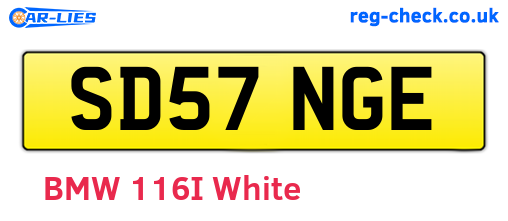 SD57NGE are the vehicle registration plates.