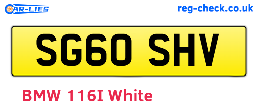 SG60SHV are the vehicle registration plates.