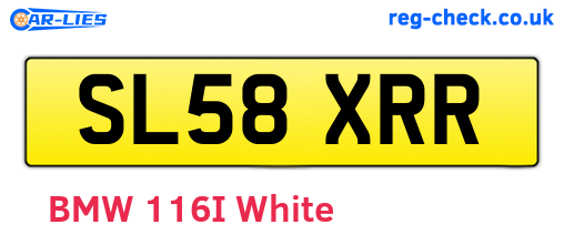 SL58XRR are the vehicle registration plates.