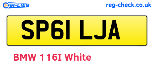 SP61LJA are the vehicle registration plates.