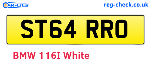 ST64RRO are the vehicle registration plates.