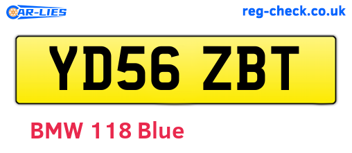 YD56ZBT are the vehicle registration plates.