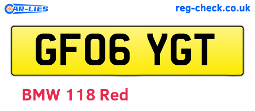 GF06YGT are the vehicle registration plates.