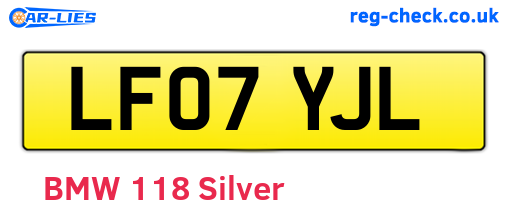 LF07YJL are the vehicle registration plates.