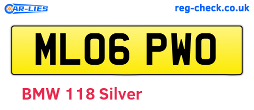 ML06PWO are the vehicle registration plates.