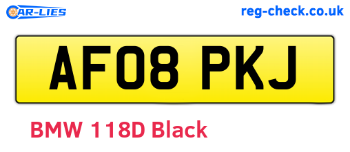 AF08PKJ are the vehicle registration plates.