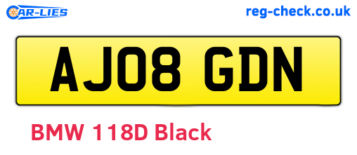 AJ08GDN are the vehicle registration plates.