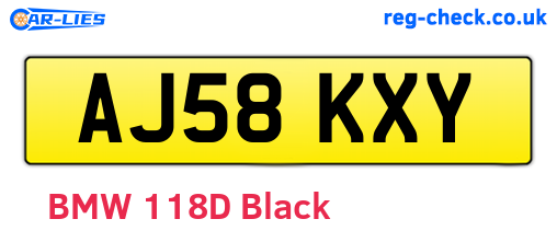 AJ58KXY are the vehicle registration plates.