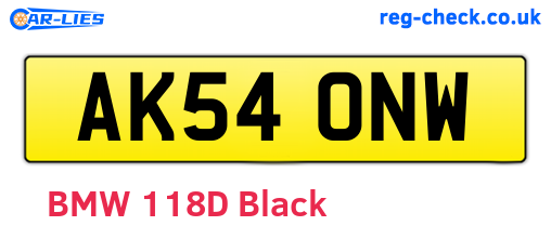 AK54ONW are the vehicle registration plates.
