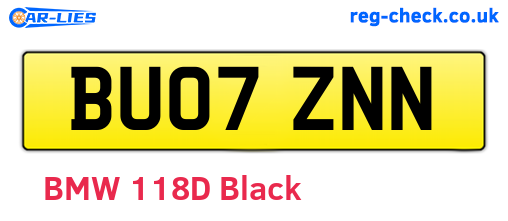 BU07ZNN are the vehicle registration plates.