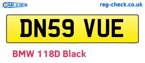 DN59VUE are the vehicle registration plates.