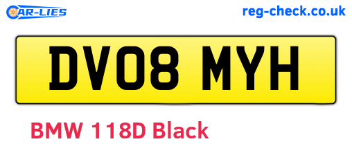 DV08MYH are the vehicle registration plates.