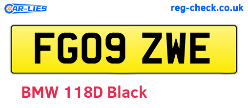 FG09ZWE are the vehicle registration plates.