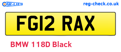 FG12RAX are the vehicle registration plates.