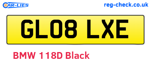 GL08LXE are the vehicle registration plates.