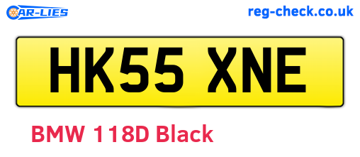 HK55XNE are the vehicle registration plates.