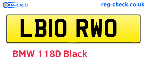 LB10RWO are the vehicle registration plates.