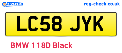 LC58JYK are the vehicle registration plates.