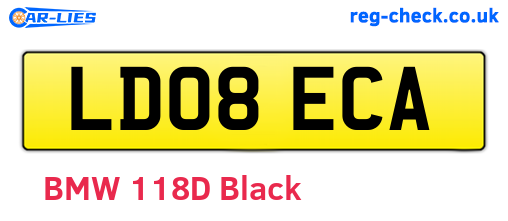 LD08ECA are the vehicle registration plates.