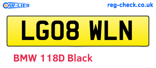 LG08WLN are the vehicle registration plates.