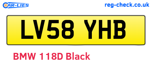 LV58YHB are the vehicle registration plates.
