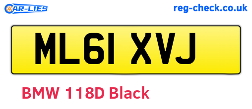 ML61XVJ are the vehicle registration plates.