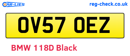 OV57OEZ are the vehicle registration plates.