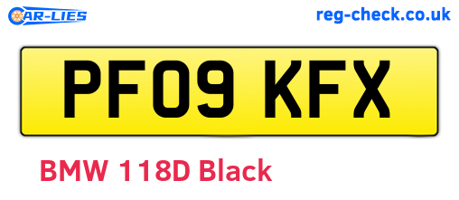 PF09KFX are the vehicle registration plates.