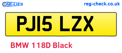 PJ15LZX are the vehicle registration plates.