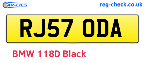 RJ57ODA are the vehicle registration plates.