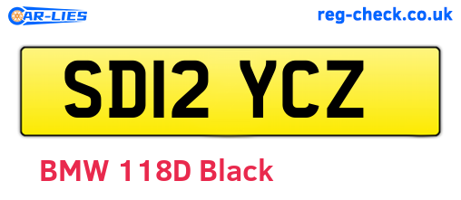 SD12YCZ are the vehicle registration plates.