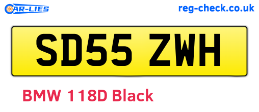 SD55ZWH are the vehicle registration plates.