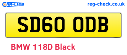 SD60ODB are the vehicle registration plates.