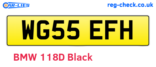 WG55EFH are the vehicle registration plates.