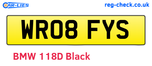 WR08FYS are the vehicle registration plates.