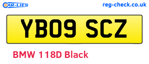 YB09SCZ are the vehicle registration plates.