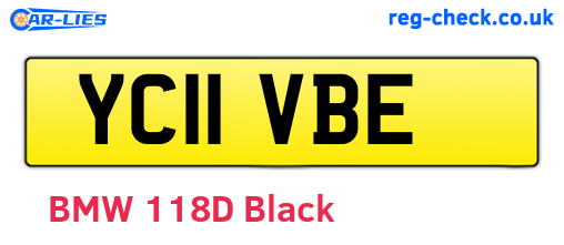 YC11VBE are the vehicle registration plates.