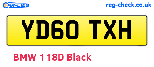 YD60TXH are the vehicle registration plates.
