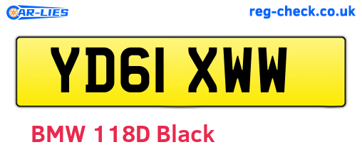 YD61XWW are the vehicle registration plates.