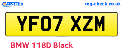 YF07XZM are the vehicle registration plates.