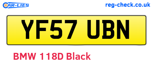 YF57UBN are the vehicle registration plates.