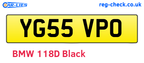 YG55VPO are the vehicle registration plates.