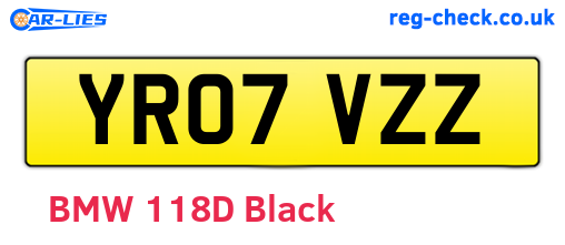 YR07VZZ are the vehicle registration plates.