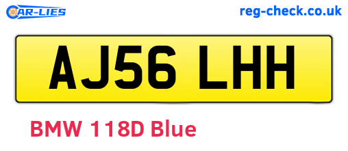 AJ56LHH are the vehicle registration plates.